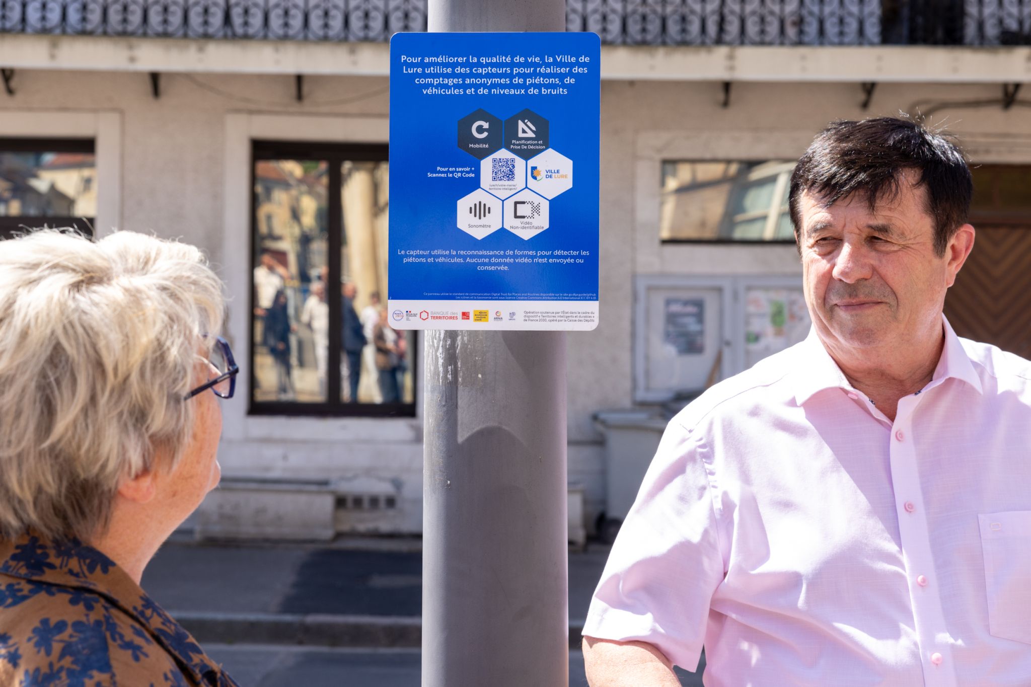 Close-up of DTPR signage in Lure, France